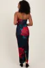 Navy Floral Strapless Maxi Dress sold by Pinkblush