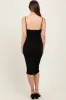 Black Ruched Sweetheart Neckline Maternity Midi Dress sold by Pinkblush