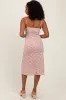 Red Printed Shoulder Tie Midi Dress sold by Pinkblush