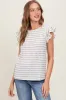 Black Dotted Stripe Ruffle Sleeve Top sold by Pinkblush