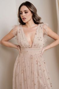 Dusty Rose Star Sequin Midi sold by Pinkblush