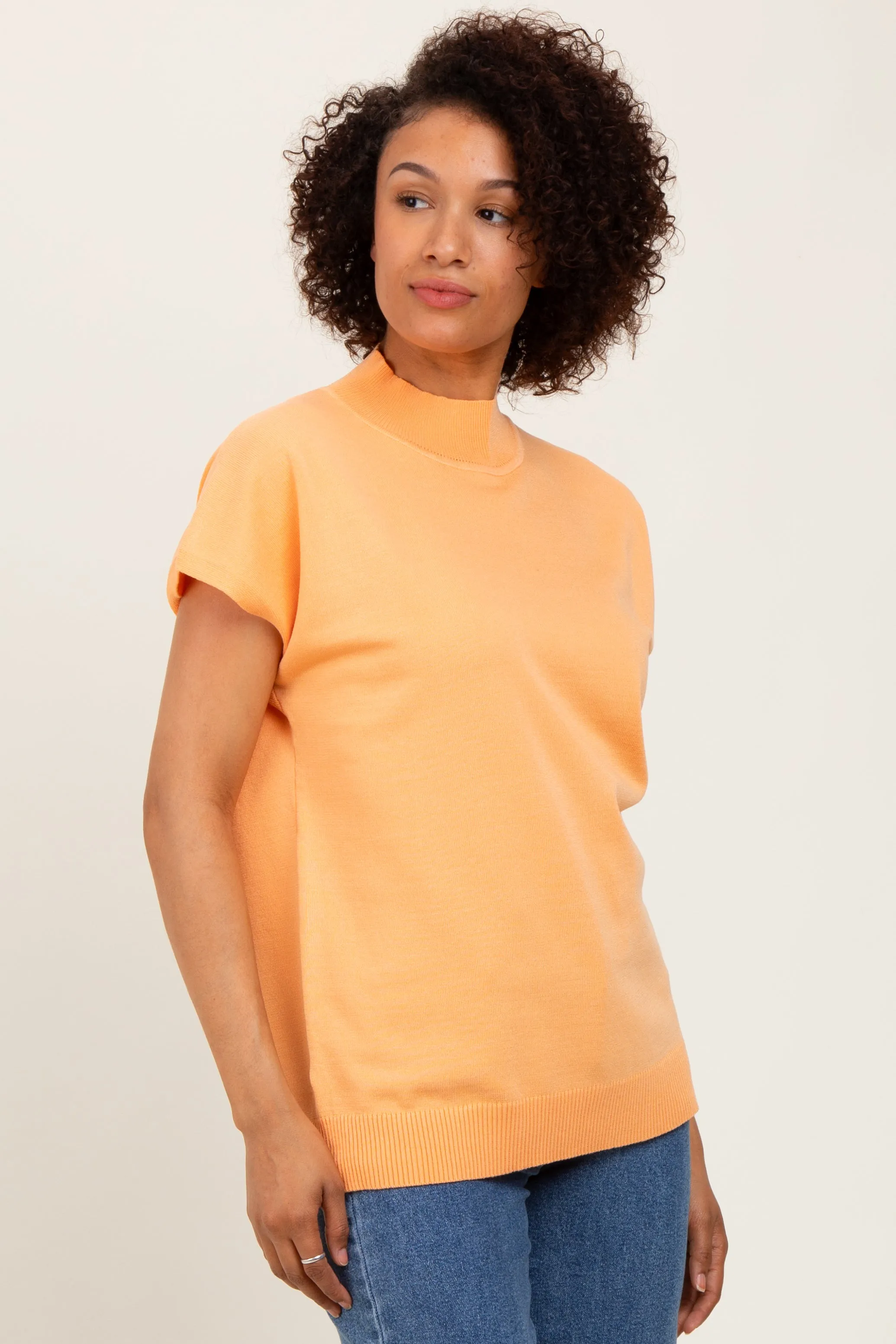 Orange Mock Neck Knit Top sold by Pinkblush product image thumbnail 2