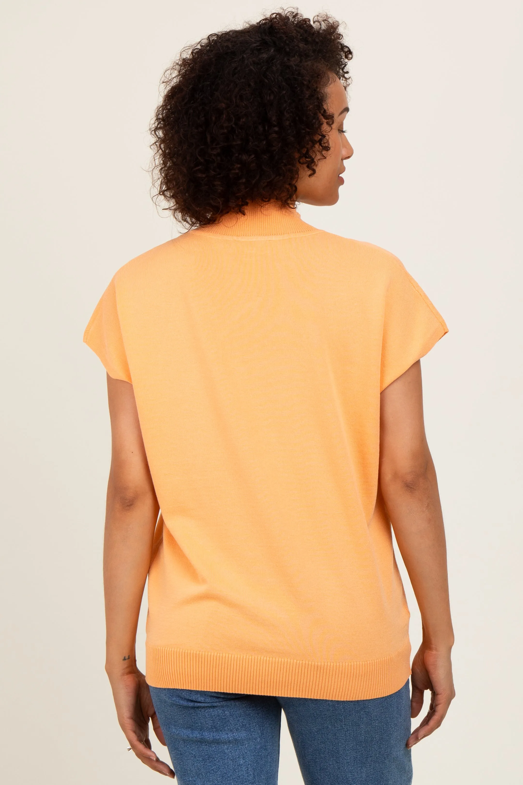 Orange Mock Neck Knit Top sold by Pinkblush product image thumbnail 3