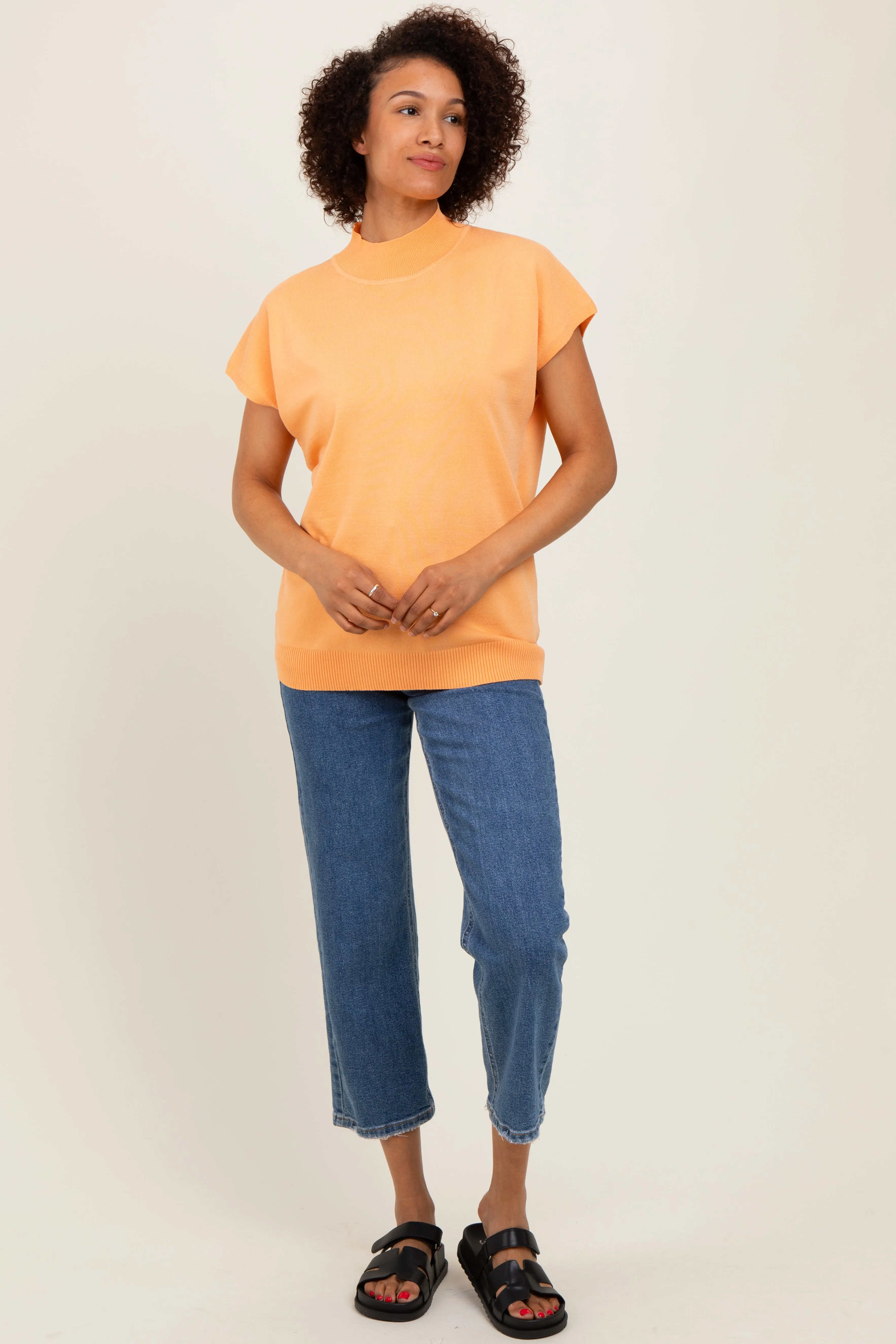 Orange Mock Neck Knit Top sold by Pinkblush product image thumbnail 4