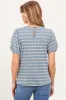 Blue Textured Knit Striped Puff Sleeve Maternity Top sold by Pinkblush