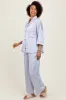 Light Blue Satin Contrast Trim Pajama Pant Set sold by Pinkblush