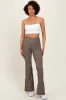 Mocha Ribbed Split Flare Leggings sold by Pinkblush