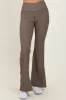 Mocha Ribbed Split Flare Leggings sold by Pinkblush