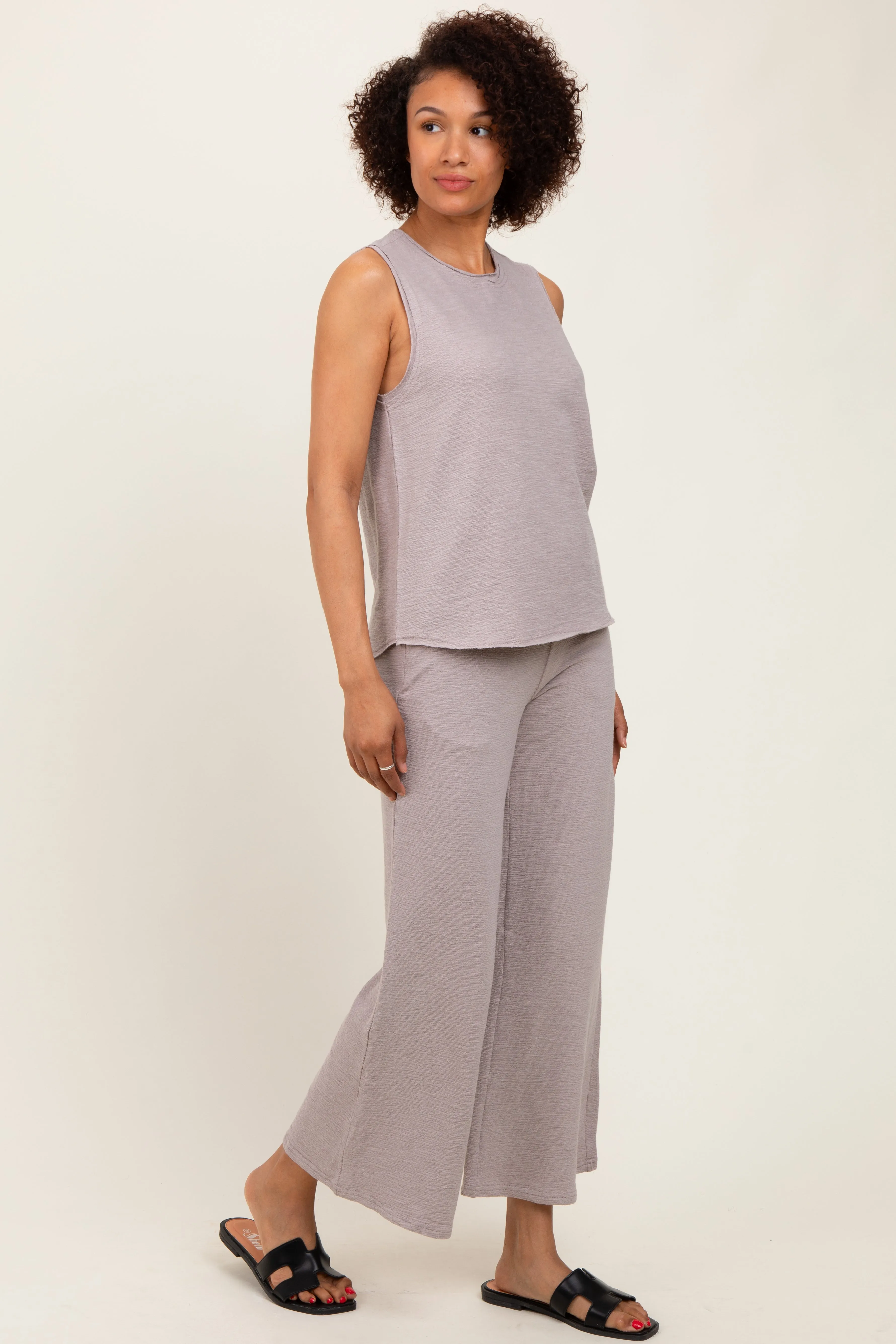 Light Mocha Slub Knit Pants Set sold by Pinkblush product image thumbnail 3