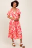 Coral Bubble Short Sleeve Maxi Dress W/ Side Pocket sold by Pinkblush