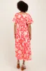 Coral Bubble Short Sleeve Maxi Dress W/ Side Pocket sold by Pinkblush