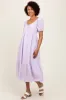 Lavender Sweetheart Stripe Smocked Back Midi Dress sold by Pinkblush