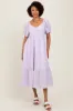 Lavender Sweetheart Stripe Smocked Back Midi Dress sold by Pinkblush
