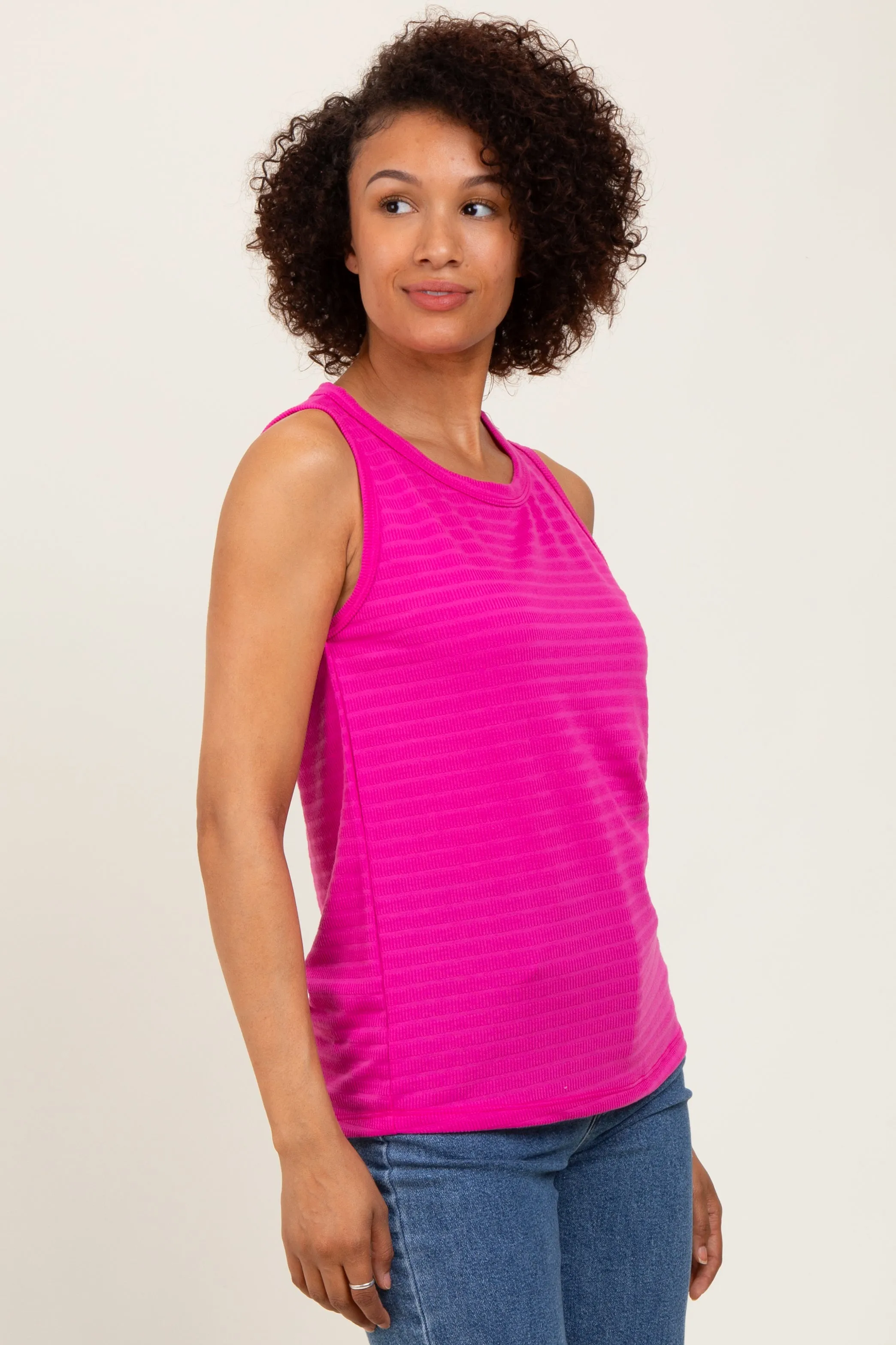 Magenta Textured Knit Sleeveless Top sold by Pinkblush product image thumbnail 2