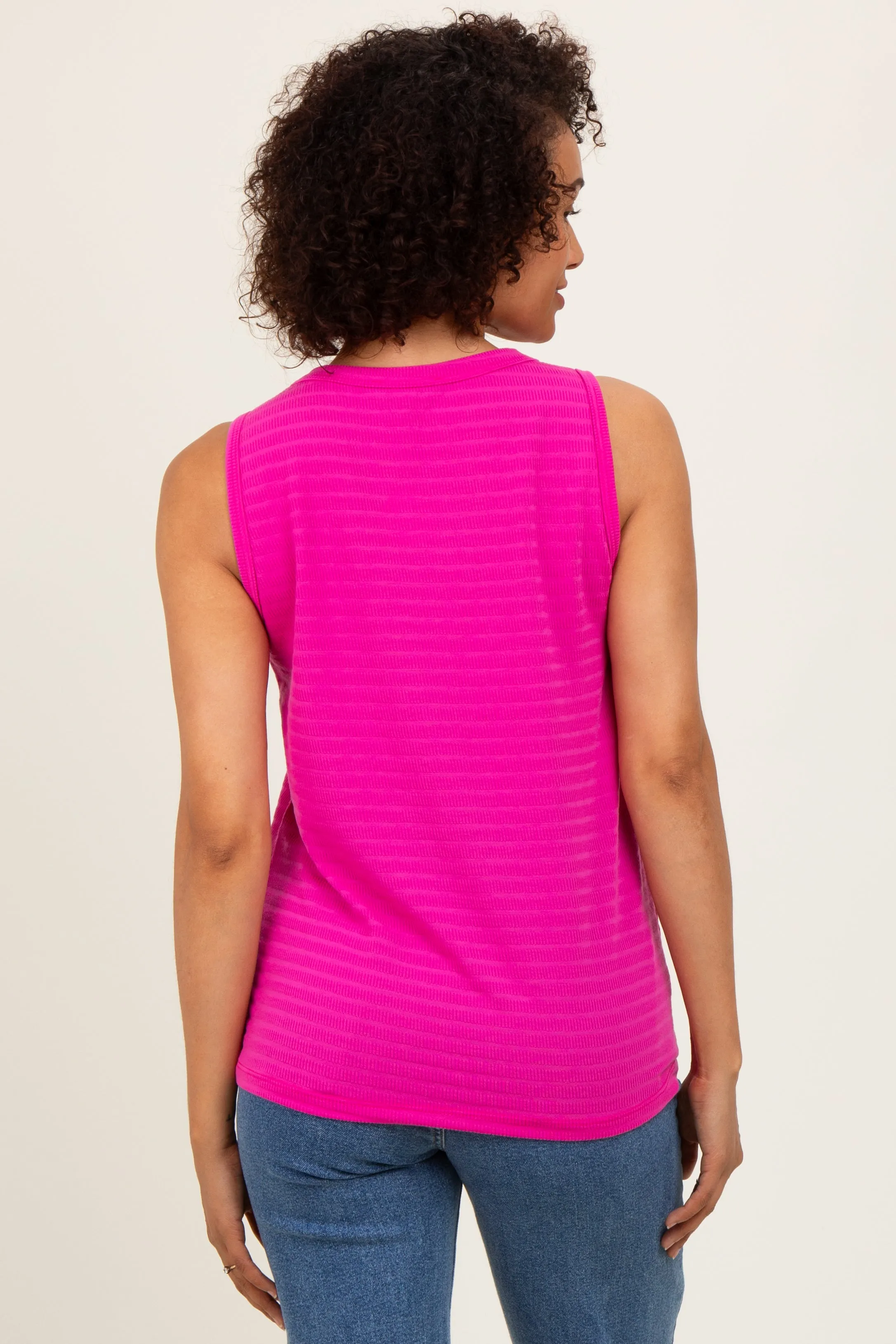 Magenta Textured Knit Sleeveless Top sold by Pinkblush product image thumbnail 3