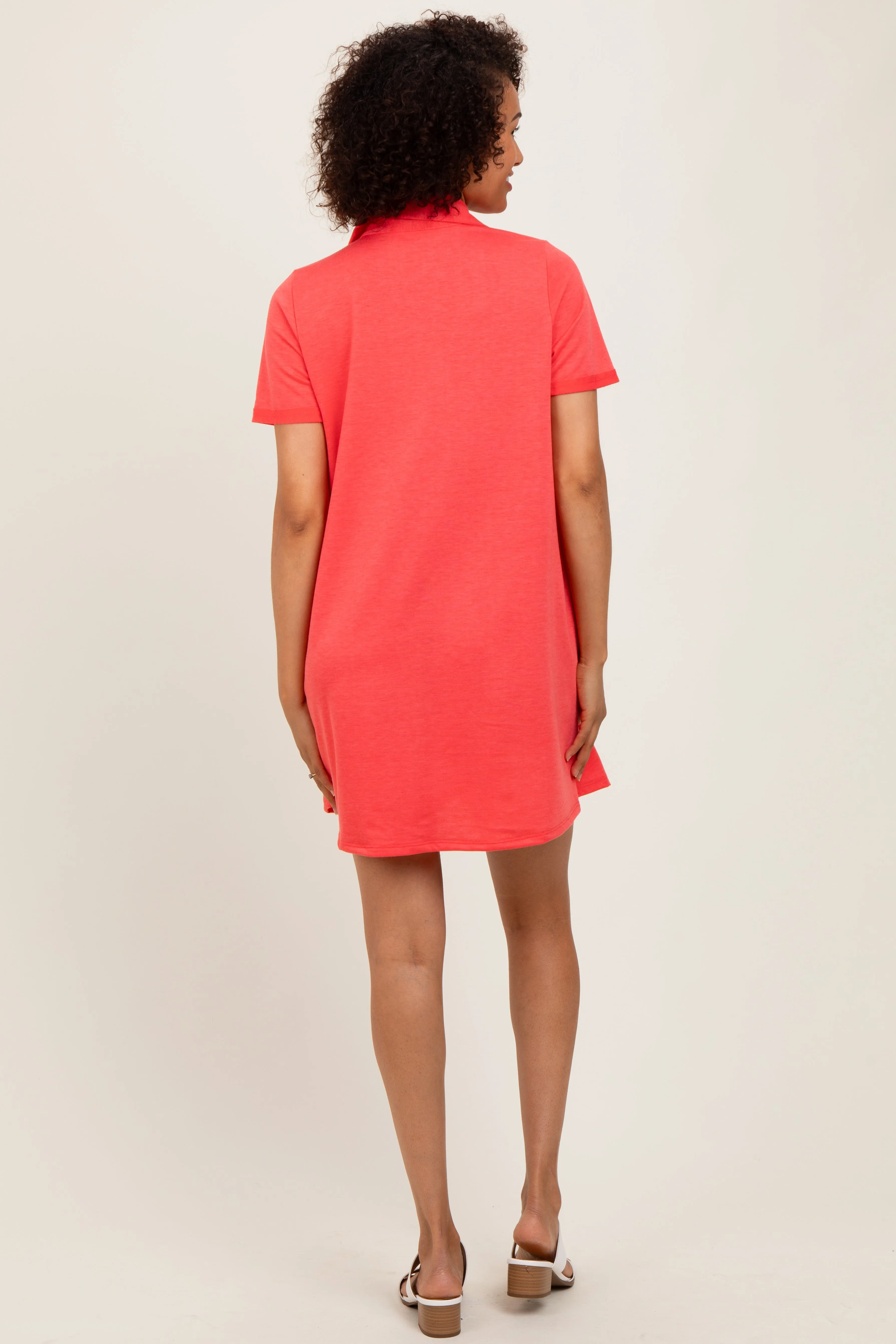 Coral Basic Polo Dress sold by Pinkblush product image thumbnail 4