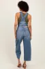 Blue Barrel Leg Overalls sold by Pinkblush