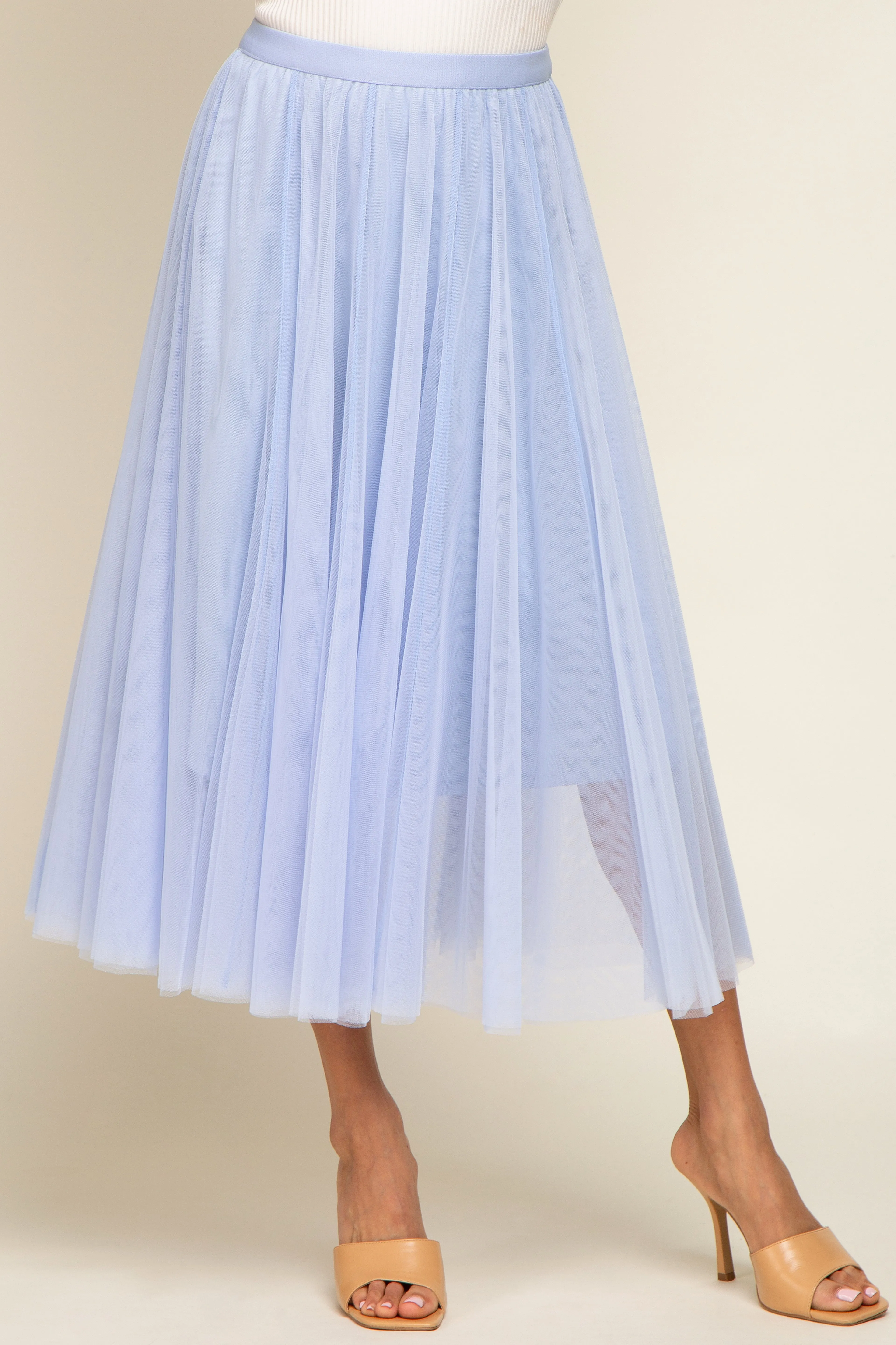 Light Blue Tulle Midi Skirt sold by Pinkblush product image thumbnail 2