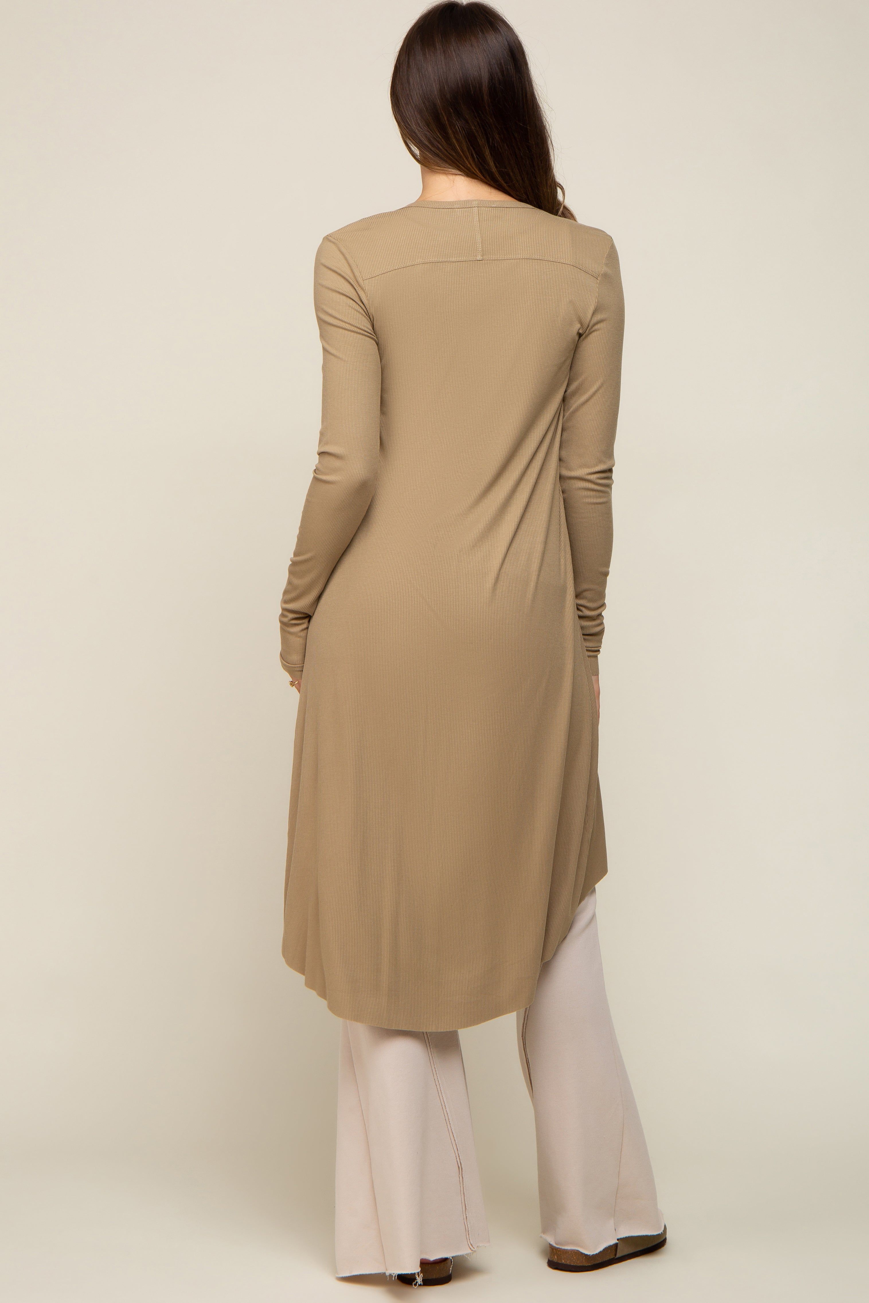 Light Olive Button Front Knit Maternity Cardigan sold by Pinkblush product image thumbnail 4