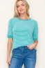 Jade Terry Striped Raglan Sleeve Maternity Top sold by Pinkblush
