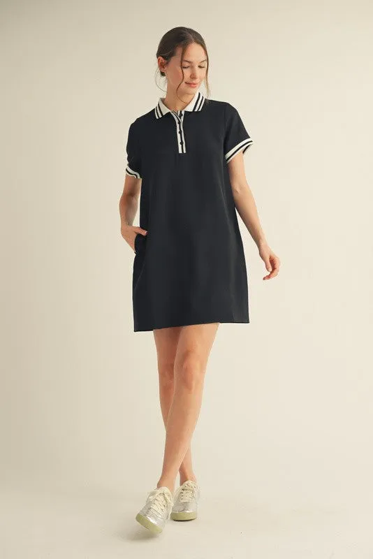 Black Sporty Polo Dress sold by Pinkblush product image thumbnail 4