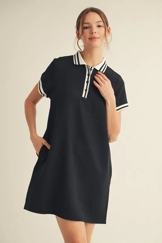Black Sporty Polo Dress sold by Pinkblush product image thumbnail 2