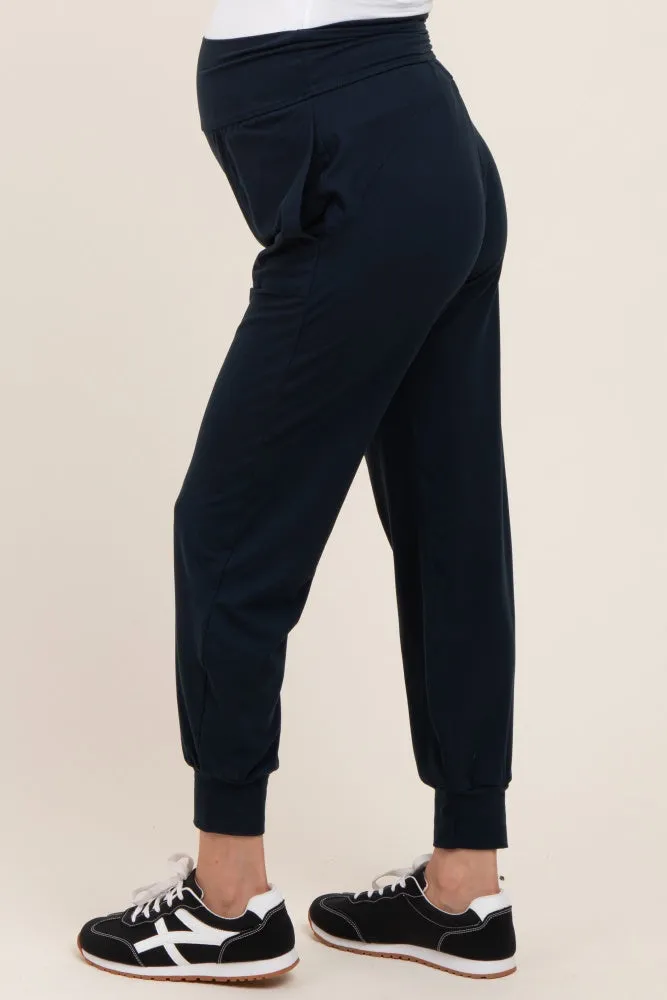 Navy Maternity Joggers sold by Pinkblush product image thumbnail 4