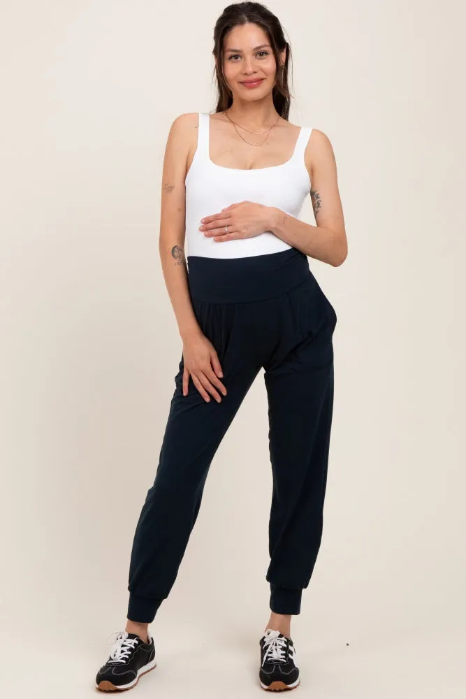 Navy Maternity Joggers sold by Pinkblush product image thumbnail 2