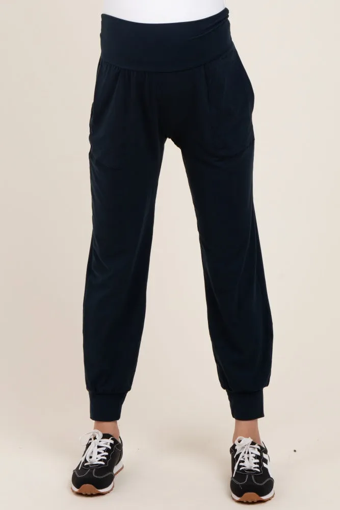 Navy Maternity Joggers sold by Pinkblush product image thumbnail 3