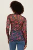 Black Floral Mesh Long Sleeve Turtle Neck Top sold by Pinkblush