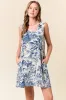 Navy Floral Sleeveless Mini Dress sold by Pinkblush