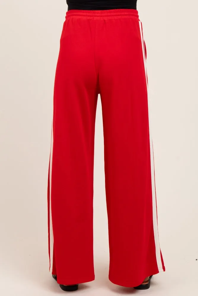 Red Terry Side Stripe Maternity Drawstring Pants sold by Pinkblush product image thumbnail 4