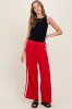 Red Terry Side Stripe Maternity Drawstring Pants sold by Pinkblush