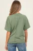 Olive Boxy Raw Edge Maternity Short Sleeve Tee sold by Pinkblush
