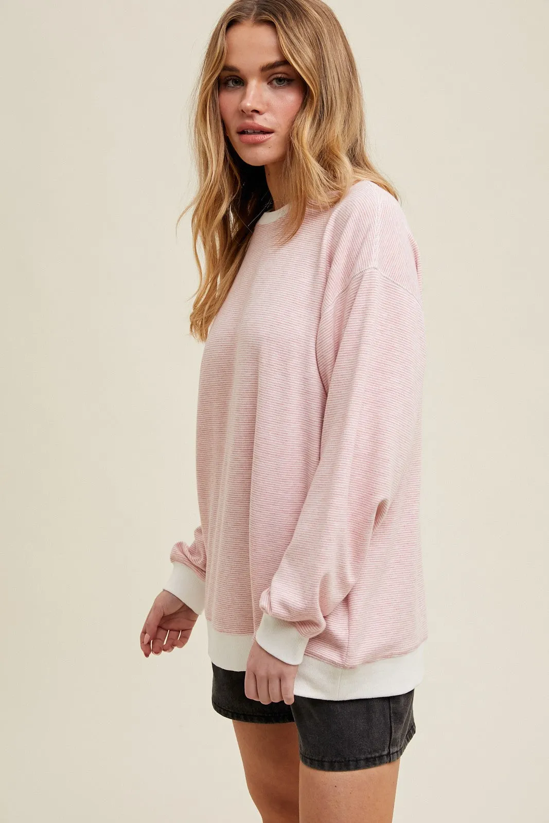 Light Pink Striped Pullover Top sold by Pinkblush product image thumbnail 2