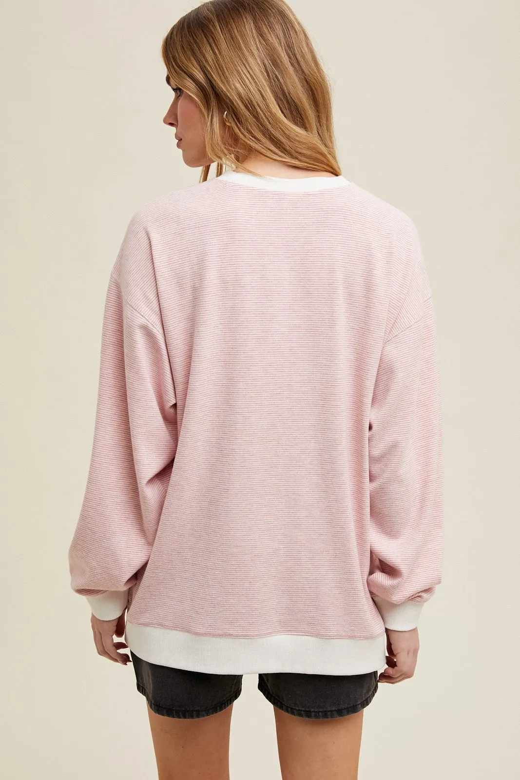 Light Pink Striped Pullover Top sold by Pinkblush product image thumbnail 3