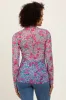 Pink Floral Mesh Long Sleeve Turtle Neck Top sold by Pinkblush