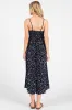 Navy Printed Front Twist Sleeveless Midi Dress sold by Pinkblush