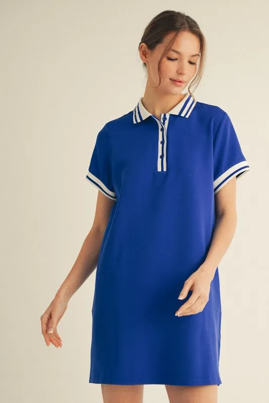 Royal Blue Sporty Polo Dress sold by Pinkblush product image thumbnail 2