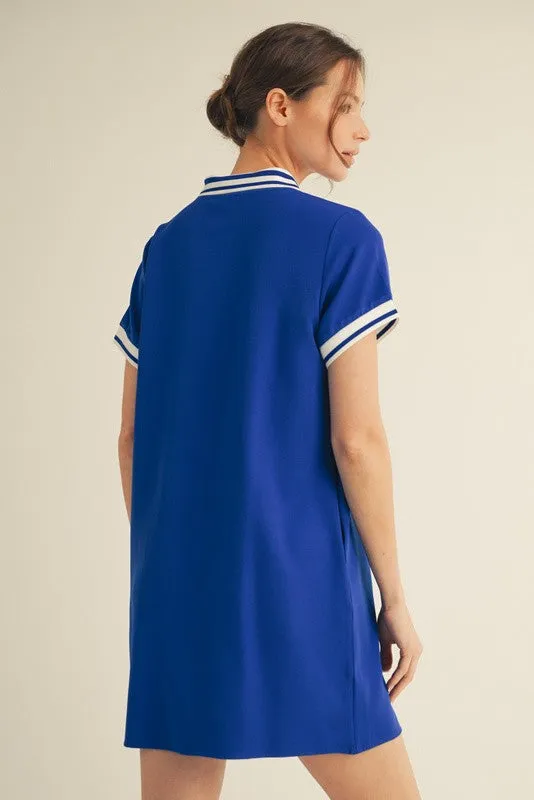 Royal Blue Sporty Polo Dress sold by Pinkblush product image thumbnail 3