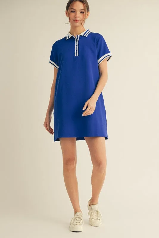 Royal Blue Sporty Polo Dress sold by Pinkblush product image thumbnail 4