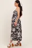 Black Floral Keyhole Detail Maternity Maxi Dress sold by Pinkblush