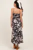 Black Floral Keyhole Detail Maternity Maxi Dress sold by Pinkblush