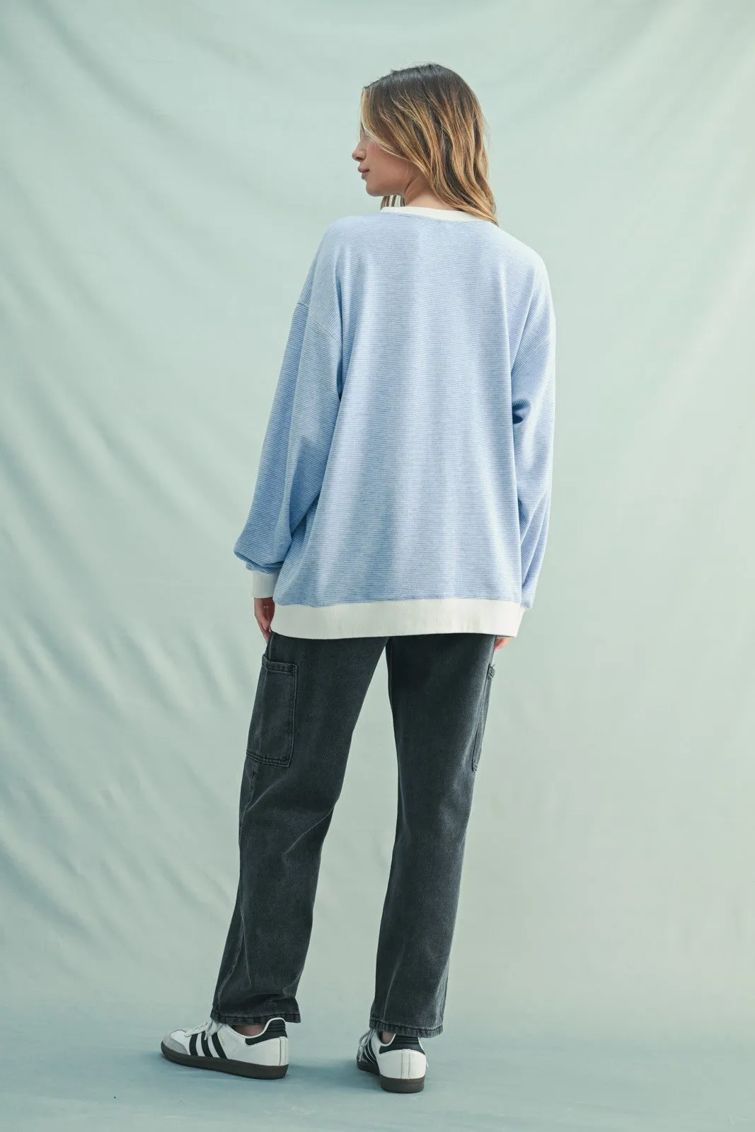 Blue Striped Pullover Top sold by Pinkblush product image thumbnail 4