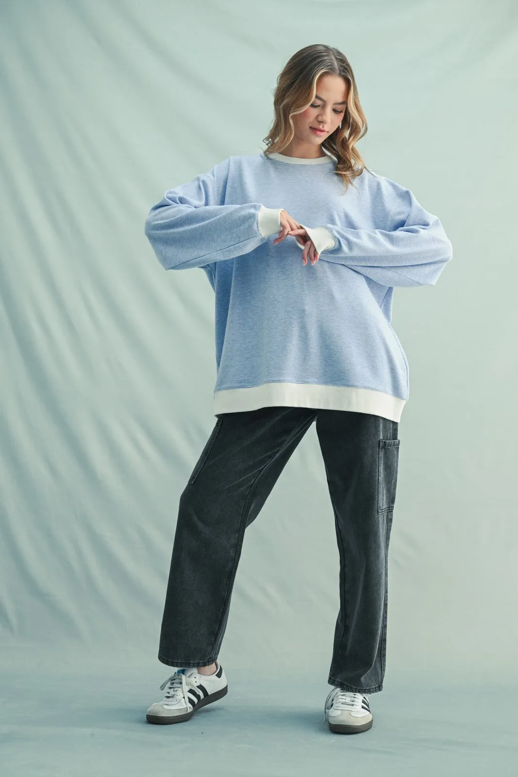 Blue Striped Pullover Top sold by Pinkblush product image thumbnail 2