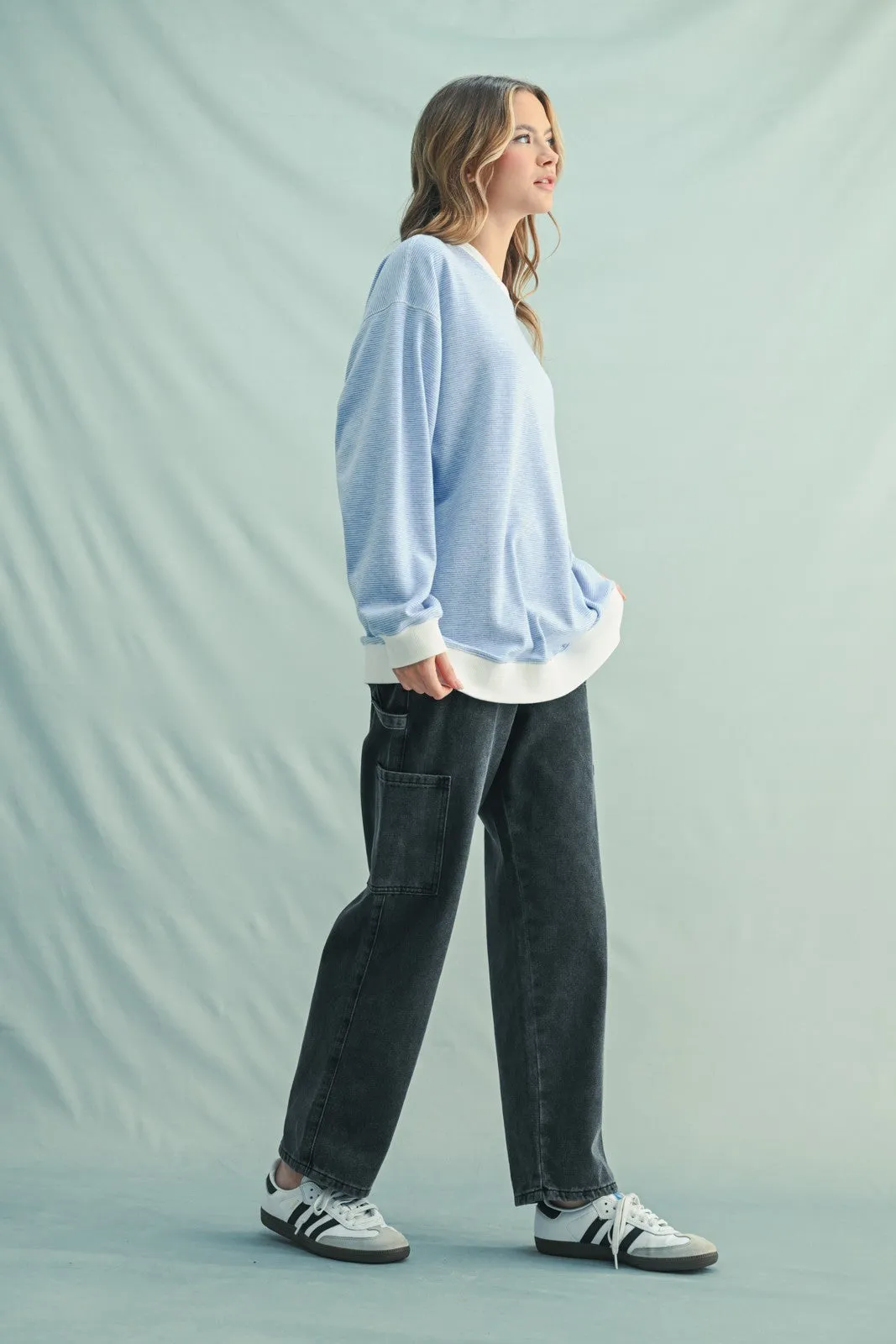 Blue Striped Pullover Top sold by Pinkblush product image thumbnail 3