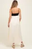 Cream Contrast Skirt Maternity Maxi Dress sold by Pinkblush