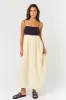 Cream Contrast Skirt Maternity Maxi Dress sold by Pinkblush