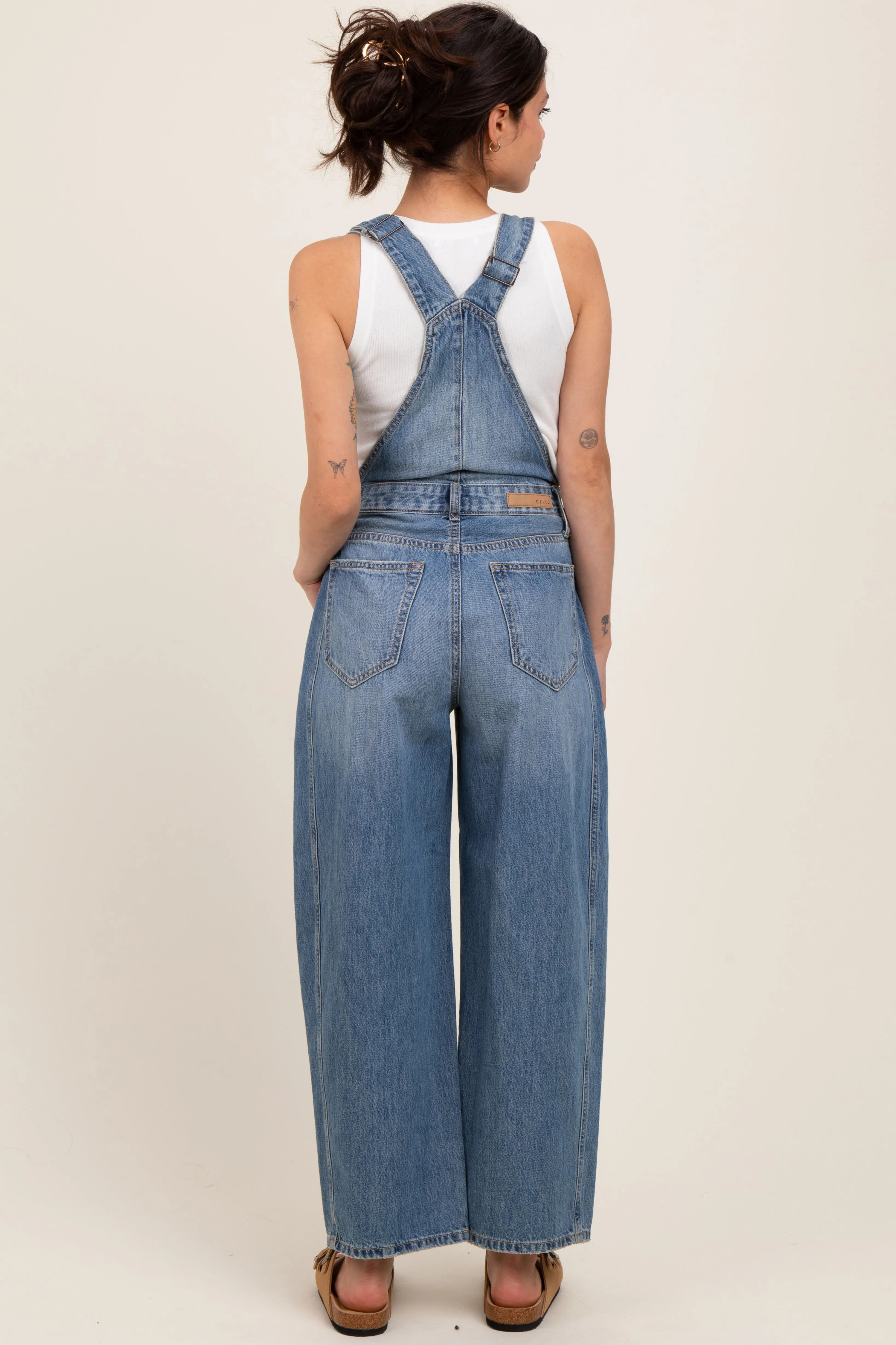 Blue Barrel Leg Maternity Overalls sold by Pinkblush product image thumbnail 4