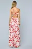 Red Floral Strapless Cutout Back Maxi Dress sold by Pinkblush